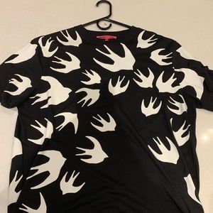 Alexander Mcqueen flocked swallow t-shirt